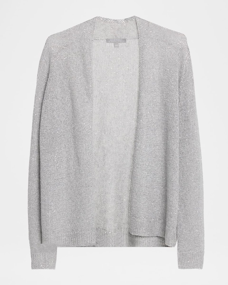 Cashmere Sequin Metallic Knit Cardigan